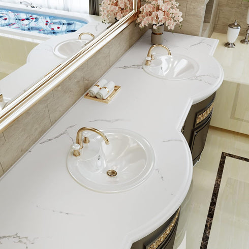 CRE8TIVE White Marble Contact Paper for Countertops Matte Marble Wallpaper Peel and Stick Removable Marble Countertop Contact Paper Waterproof Sel...