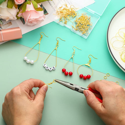 Inbagi 481 Pcs Earring Making Kit Jewelry Making Supplies Bulk Earring Findings with Teardrop and Round Beading Hoops Earring Hooks Open Jump Ring...