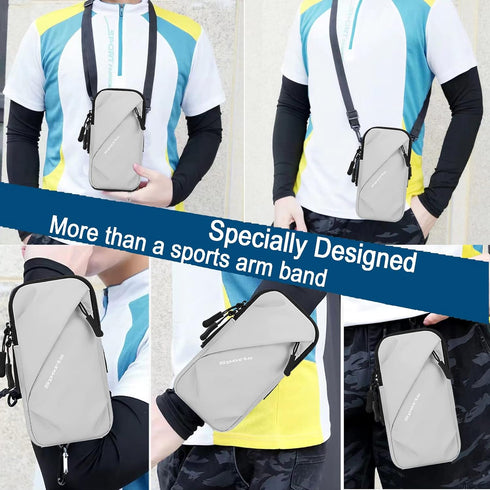 Phone Holder Arm Bands, Small Crossbody Shoulder Holsters Bag with Arm Band, Fits iPhone and All Cell Phones, Use for Running, Walking, Hiking & B...