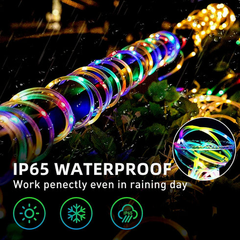 Camping Tent String Lights, 40Ft 120 LEDs 8 Modes Color Changing LED Rope Lights Battery Powered with Remote Control, Outdoor Waterproof LED Tent ...