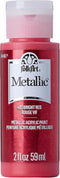 FolkArt K493 Paint Acrylic Metallic 2OZ, 2 Fl Oz (Pack of 1), Bright Red...