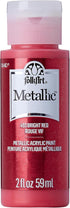 FolkArt K493 Paint Acrylic Metallic 2OZ, 2 Fl Oz (Pack of 1), Bright Red...