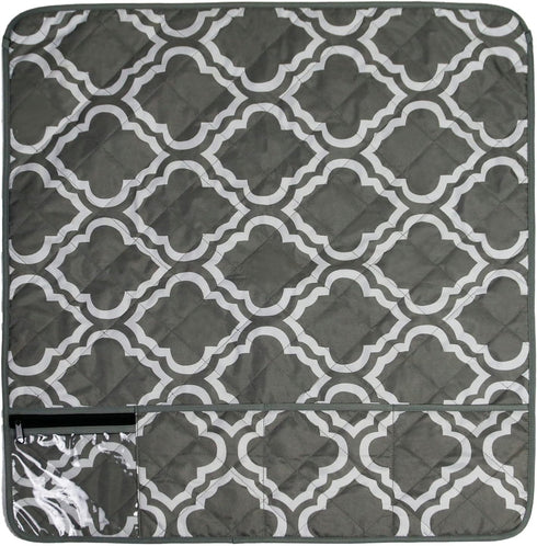 Sewing Machine Pad for Table, with 4 Pockets Sewing Machine Dust Cover?for Sewing Machine Accessories Organizer (Grey pattern)...