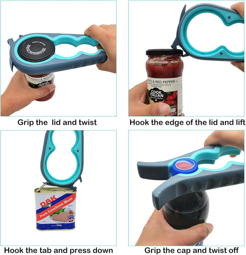 Otstar Jar Opener Bottle Opener and Can Opener for Weak hands, Seniors with Arthritis and Anyone with Low Strength, Mutil Jar Opener Get Lids Off ...