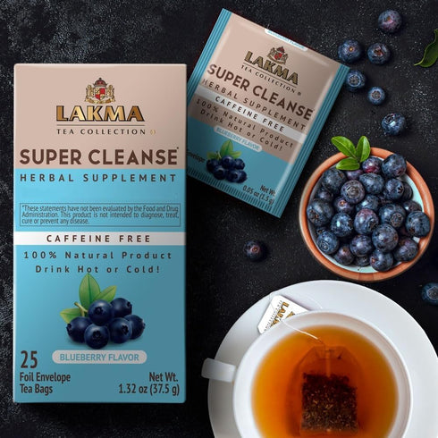 HYLEYS Lakma Super Cleanse Tea with Blueberry - 25 Tea Bags...