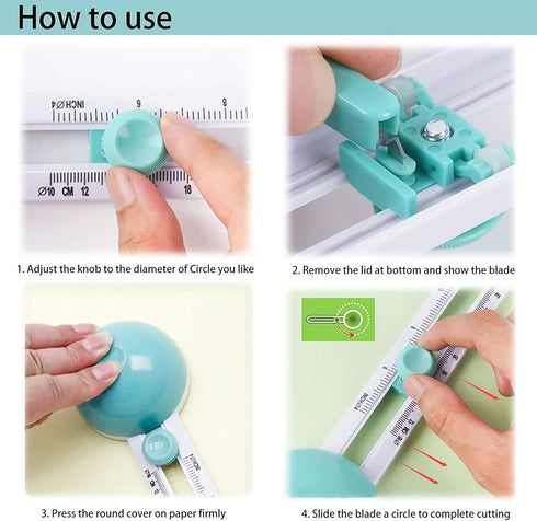 HKKYO Craft Circle Cutter, Compass Circle Cutter for Paper Circular Cutting Tool for Cardstocks...
