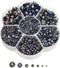 Chenkou Craft 3000PCS 1 Box Black Round Flatback Imitation Half Pearls Bead Loose Beads Gem (Black Half Ball)...