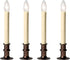 Set of Four Adjustable Height Battery Operated LED Window Candles with Daily Timer Ivory Candle Stick. (Antique Bronze)...