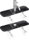 Kitchen Sink Splash Guard, Black 5° Sloped, Silicone Draining Mat for Kitchen Sink, Faucet Mat For Kitchen Sink, Silicone Sink Splash Guard From L...