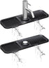Kitchen Sink Splash Guard, Black 5° Sloped, Silicone Draining Mat for Kitchen Sink, Faucet Mat For Kitchen Sink, Silicone Sink Splash Guard From L...