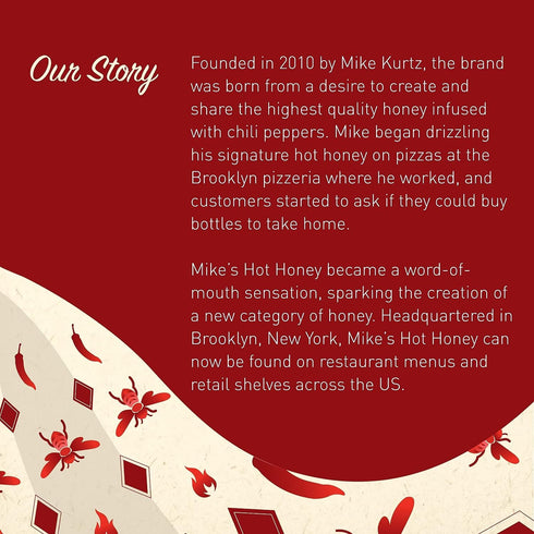 Mike's Hot Honey, America's #1 Brand of Hot Honey, Spicy Honey, All Natural 100% Pure Honey Infused with Chili Peppers, Gluten-Free, Paleo-Friendl...