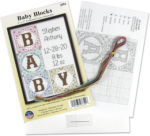 Design Works Crafts Baby Blocks Counted Cross Stitch Kit...