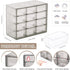 Desk Storage Organizer with 12 Mini Drawers, Clear Desktop Craft Drawer Cabinet, Stackable Storage Box Caddy for Makeup Jewelry Office Craft Suppl...