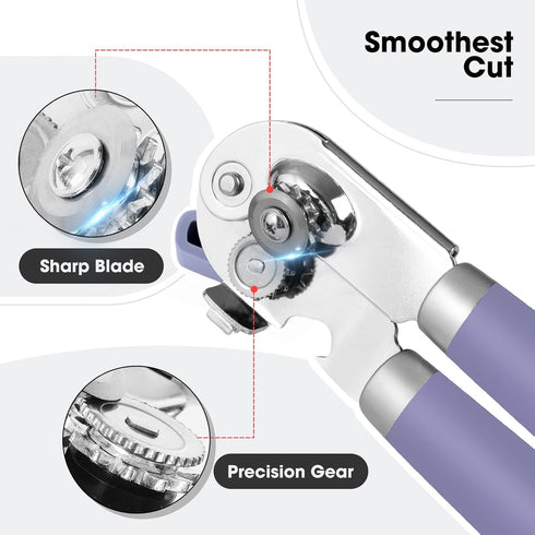 Can Opener Manual, Can Opener with Magnet, Hand Can Opener with Sharp Blade Smooth Edge, Handheld Can Openers with Big Effort-Saving Knob, Can Ope...