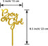 Larger Size Acrylic Mirror Gold Boy or Girl Cake Topper, Gender Reveal Cake Topper, Baby Shower Party Supplies Decoration for Cake Topper, Cake Fl...