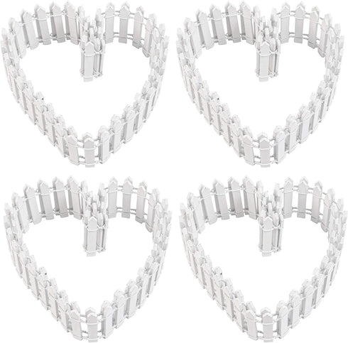 AUEAR, 35 Inch Long Mini Fairy Garden Fence Wood Ornament Wooden Decorative Miniature Picket Fence for Dollhouse DIY Crafts Project (White, 4-Pack...