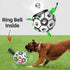 Dog Soccer Balls Toy with Bell Inside, Outdoor Interactive Dog Toys for Tug of War, Puppy Birthday Gifts, Dog Water Toy, Durable Ropes Squeaky Soc...