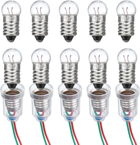 MECCANIXITY 1.5V/0.3A E10 Mini Light Bulbs, 1Set Miniature Screw Bulbs Flashlight Bulbs for Scientific Experiment Lighting DIY Accessories, Warm Y...