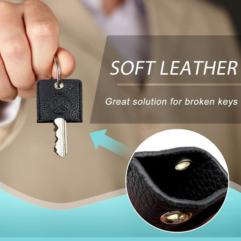 Soft Leather Key Sleeve, Key Covers, 3pcs Keychain Key Fod Protector for Broken Keys Car Keys...