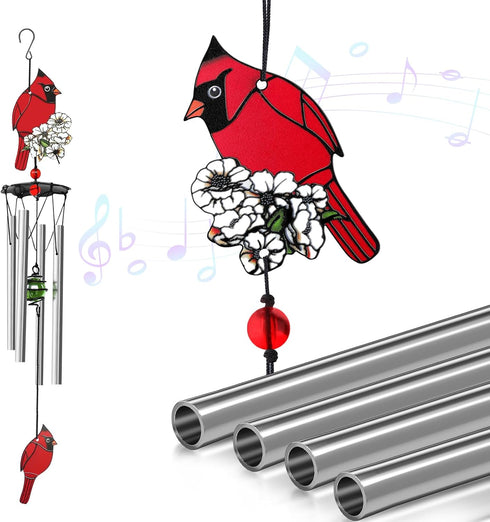 EEEKit Wind Chimes for Outside, Cardinal Bird Windchimes with Aluminium Tubes, Wind Chimes for Outdoor Garden Patio...