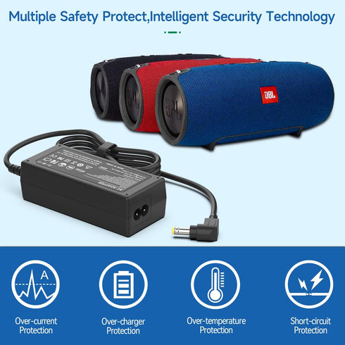 Power Cord for JBL Xtreme Xtreme 2, 19V AC/DC Adapter Charger for Extreme Extreme 2 JBL Boombox, 65W Portable Wireless Bluetooth Waterproof Speake...