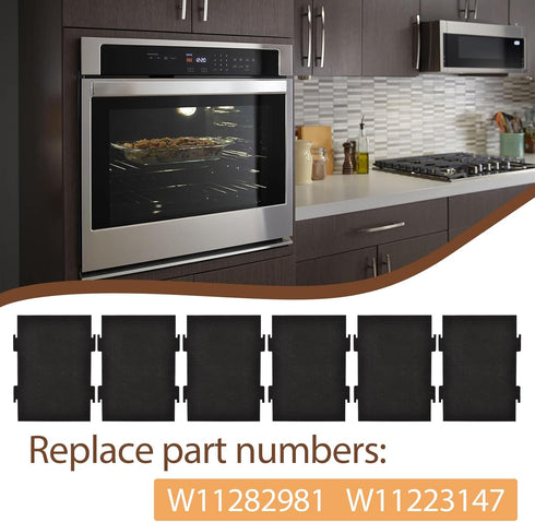 Activated Charcoal Microwave Air Filters W11282981 Compatible with Whirlpool and KitchenAid Microwave Range W11223147 (6PCS)...