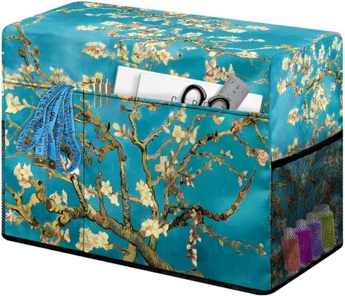 Almond Blossom Pattern Sewing Machine Polyester Cover Dustproof and Foldable Cover for Most Standard Singer and Brother Sewing Machine...