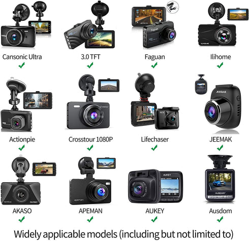 Dash Cam Suction Mount - Windshield & DashBoard Suction Cup Mount Holder/w Various Joints for Yi/Rexing/Falcon/Old Shark/VANTRUE/KDLINKS/WheelWitn...