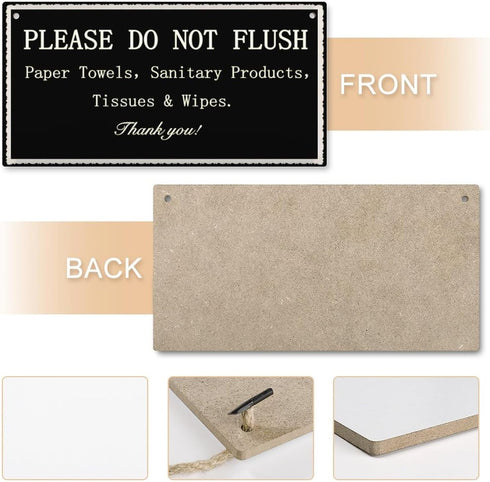 Please do not throw anything in the toilet other than toilet paper Thank You - Septic Tank Notice Small Toilet Plaque 12 inch by 6 inch...