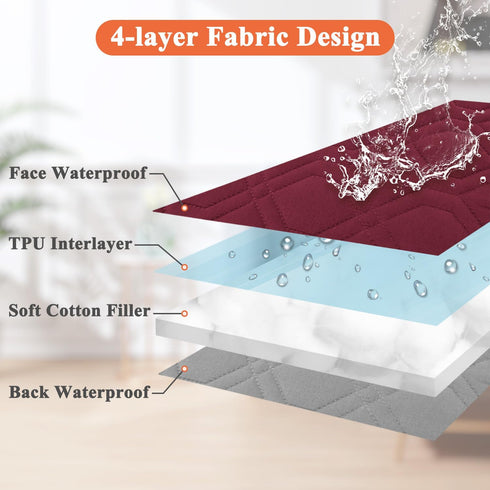 Dog Bed Covers Only - Waterproof Dog Bed Covers Quilted, Replacement Washable Pet Puppy Bed Cover for Dog Cat, Cushion Cover 30Lx20Wx6H Inches Bur...