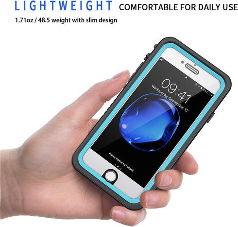 Lanhiem for iPhone SE 2022/2020 Case, for iPhone 7 8 Case, IP68 Waterproof Dustproof Shockproof Case with Built-in Screen Protector, Full Body Und...