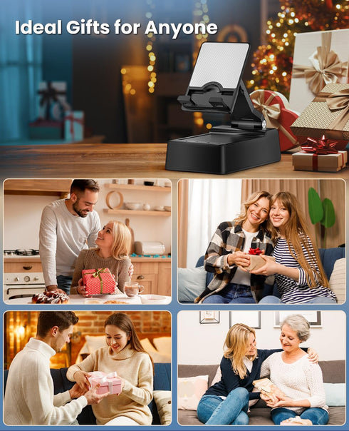 Gifts for Men Women, Phone Stand with Bluetooth Speaker, HD Surround Sound Speaker, Compatible with All iPhone/Android Phones iPad Kindle, Cool Ga...