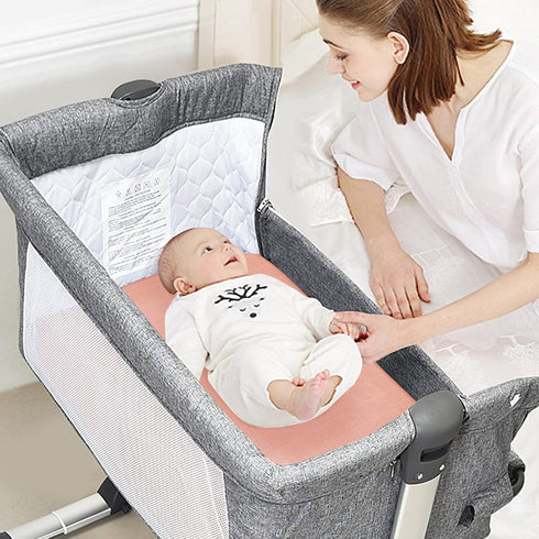 Muslin Bedside Sleeper Bassinet Sheets 2 Pack to Fit Mika Micky & Milliard & MiClassic Bassinet, Bassinet Sheets for Baby Girl, Soft Breathable Mu...