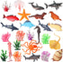 26 Pcs Ocean Animals Figurines Toys Plastic Sea Creatures Diorama Project Playset Ocean Habitat Project Supplies with Coral Reef Kit for Kids Todd...