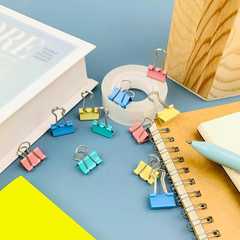 240-Pack Mini Binder Clips in 4 Colors (Blue, Yellow, Red, Green), 15mm/0.6-Inch Small Paper Clips for Home, School, Office and Business...