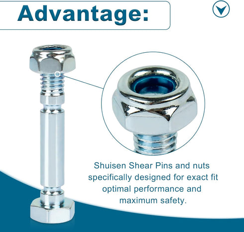 Snowblowers Shear Pins 303160355P / 303160355 Compatible with Powersmart Snow Blower Shear Part Fit for Powersmart All Two-Stage Snow blowers, Sno...