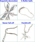 Crystal Dragonfly Shower Curtain Hooks - Brushed Nickel Rings with Rhinestones Dragonfly Pendant,Rust Proof Silver Metal Curtain Hangers (Silver)...