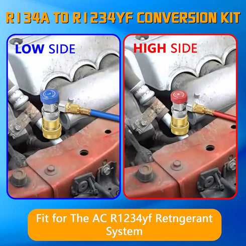 Boltigen R1234yf to R134a Adapter, R1234YF Quick Adapter Adjustable High and Low Side Connection R134a Quick Coupler Connection to R1234yf, R134a ...