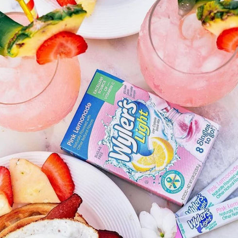 Wyler’s Light Pink Lemonade, Singles To Go, 8 Drink Sticks Per Box, 4 Boxes (32 Sticks Total)...
