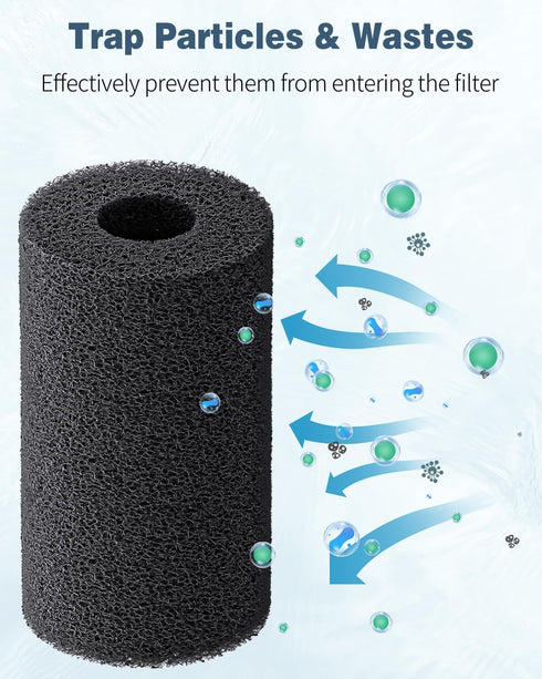 Pawfly 6 Pack Pre-Filter Sponge, Aquarium Filter Sponge 0.8" Intake Sponge Foam Roll for Small Fish Shrimp Fry Fish Tank Covers Accessories...