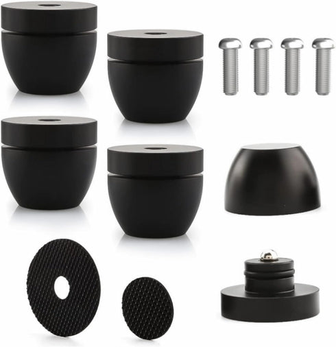 Tertullus 4 Pcs Ball Beads Speaker Isolation Feet Turntable Platform Pads Audio Shock Absorber Subwoofer Isolation Feet 33×30 Pad Speaker Stand(Bl...