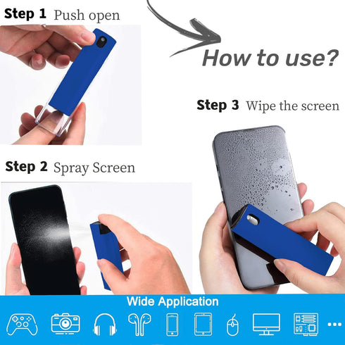 3 in 1Fingerprint Proof Screen Cleaner Tool, Touchscreen Electronic Screen Cleaner, All in One Cleaning Kit with Microfiber and Soft Fiber Flannel...