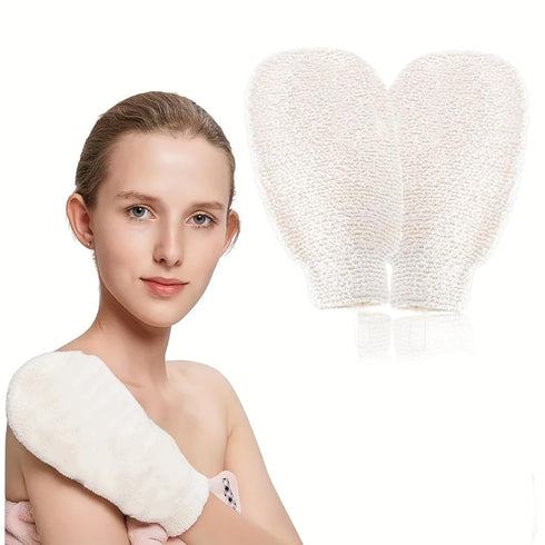 2PCS Exfoliating shower Gloves Dual Texture for Shower, Spa, Massage and Body Scrubs,Remover Exfoliate & Dead Skin Remover...