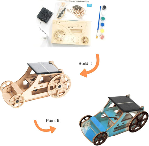 Wooden Solar Model Cars to build for kids 9-12, Educational Science Kits for Kids age 12-14, Gifts for 10+ year old boys Girls, Science experiment...