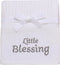Cotton Knit Baby Blanket with Embroidery, Little Blessings, 30 in. x 40 in., White, Unisex...