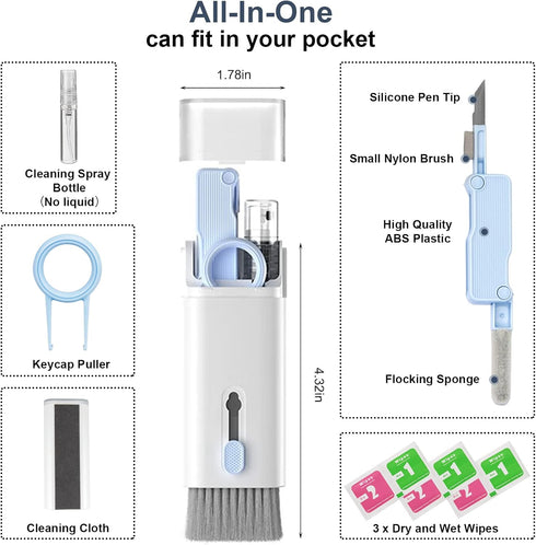 anngrowy Airpod Laptop Screen Keyboard Cleaner Kit Bluetooth Earphones Earbud Airpods3 Pro 2023 Electronic Cleaning Kit iPhone Computer Screen Hea...