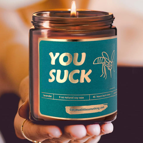 Citronella Candle for Indoor or Outdoor Use | Keeps Away Mosquito, Bugs, Pests, Flies | Funny Patio Garden Home Decor Gift Idea | Scent: Citronell...
