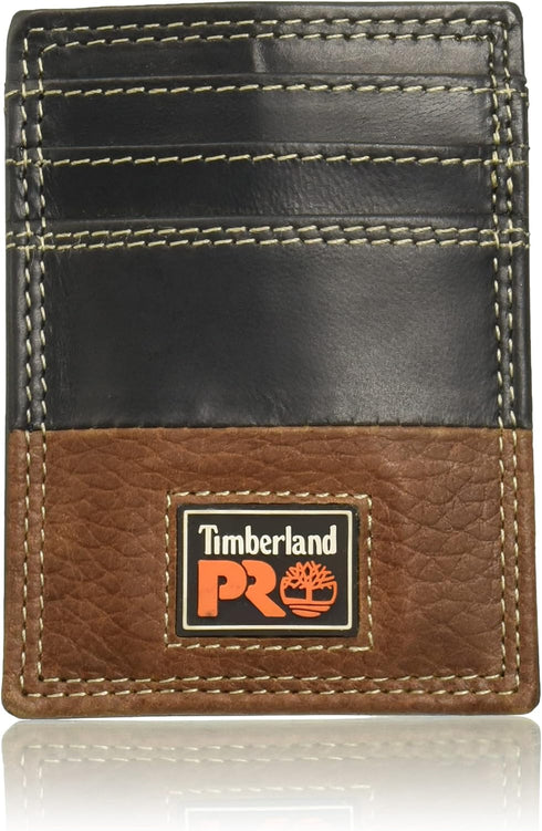 Timberland PRO Men's Leather Front Pocket Wallet with Money Clip Accessory...