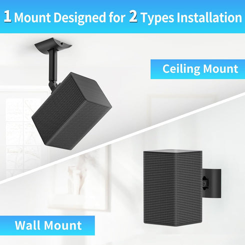 notiela Tilt and Swivel Adjustable Speaker Wall Mount for Samsung SWA-9200S SWA-9100S SWA-9000S SWA-8500S Rear Speakers Ceiling Speaker Mount, 1 P...
