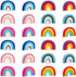 18Pcs 6 Colors Rainbow Silicone Beads Bulk Rainbow Loose Spacer Beads Charm Color Silicone Beads Kit for DIY Necklace Bracelet Earrings Keychain C...